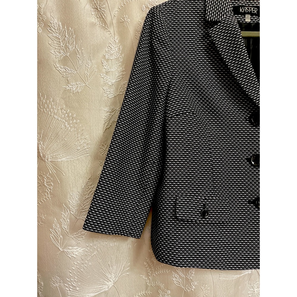 Kasper Separates Black Pattern Blazer Size 12 - image 4